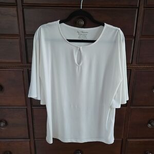 Chico's White Top with Batwing Sleeves Size 2.